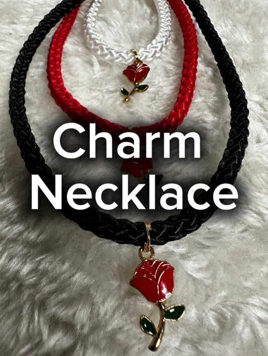 Discrete Collar - Shibari Rope Choker with Charm - Adjustable Necklace - Alternative Fashion