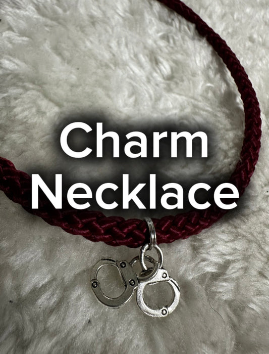 Discrete Collar - Shibari Rope Choker with Cuffs/Key Charm - Adjustable Necklace - Alternative Fashion