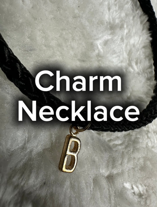 Discrete Collar - Shibari Rope Choker with Letter/Bunny Charm - Adjustable Necklace - Alternative Fashion